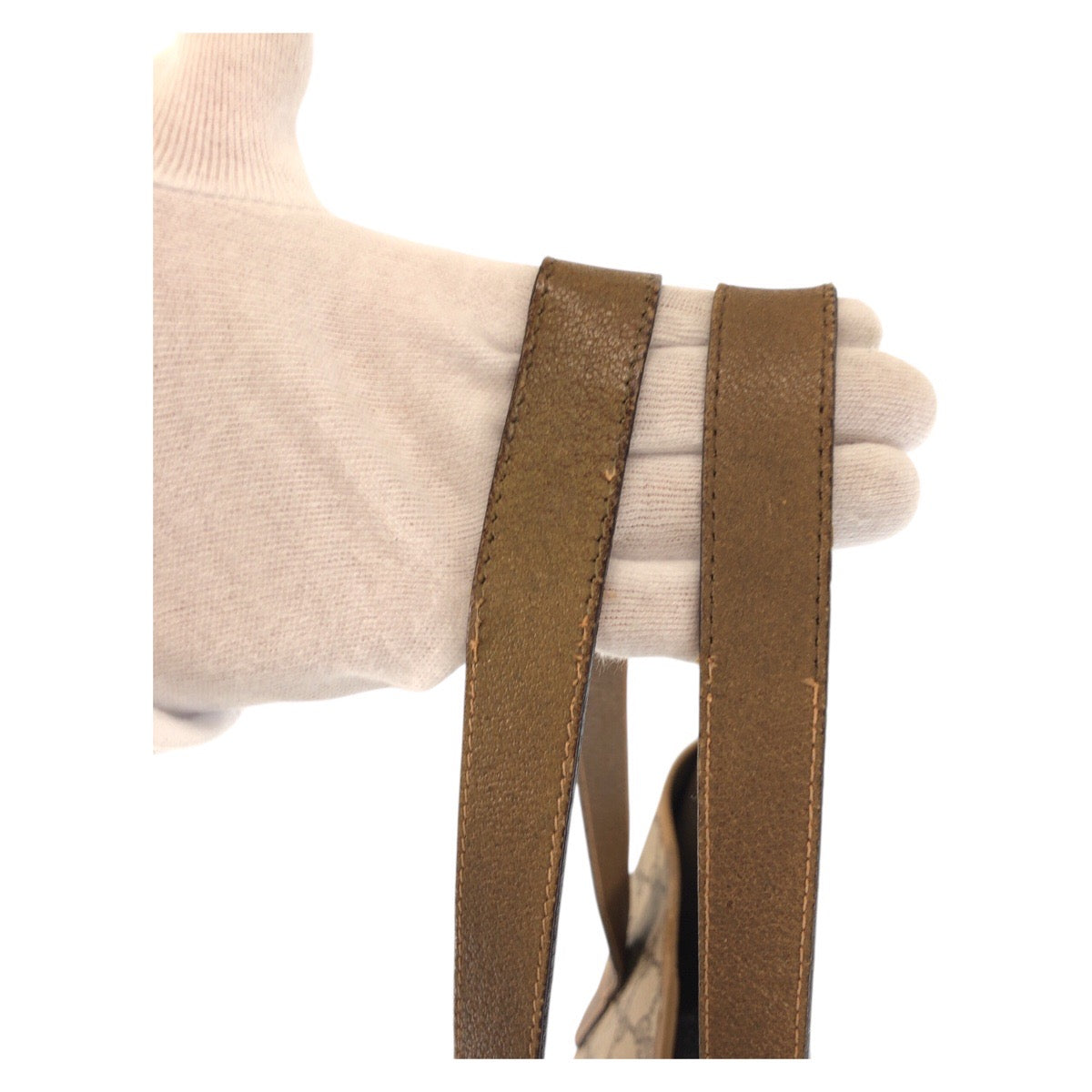 16864
GUCCI グッチ ヴィンテージ オールドグッチ ベージュ ゴールド金具 GGスプリームキャンバス / レザー 92 02 998 トートバッグ ショルダーバッグ  レディース AB35