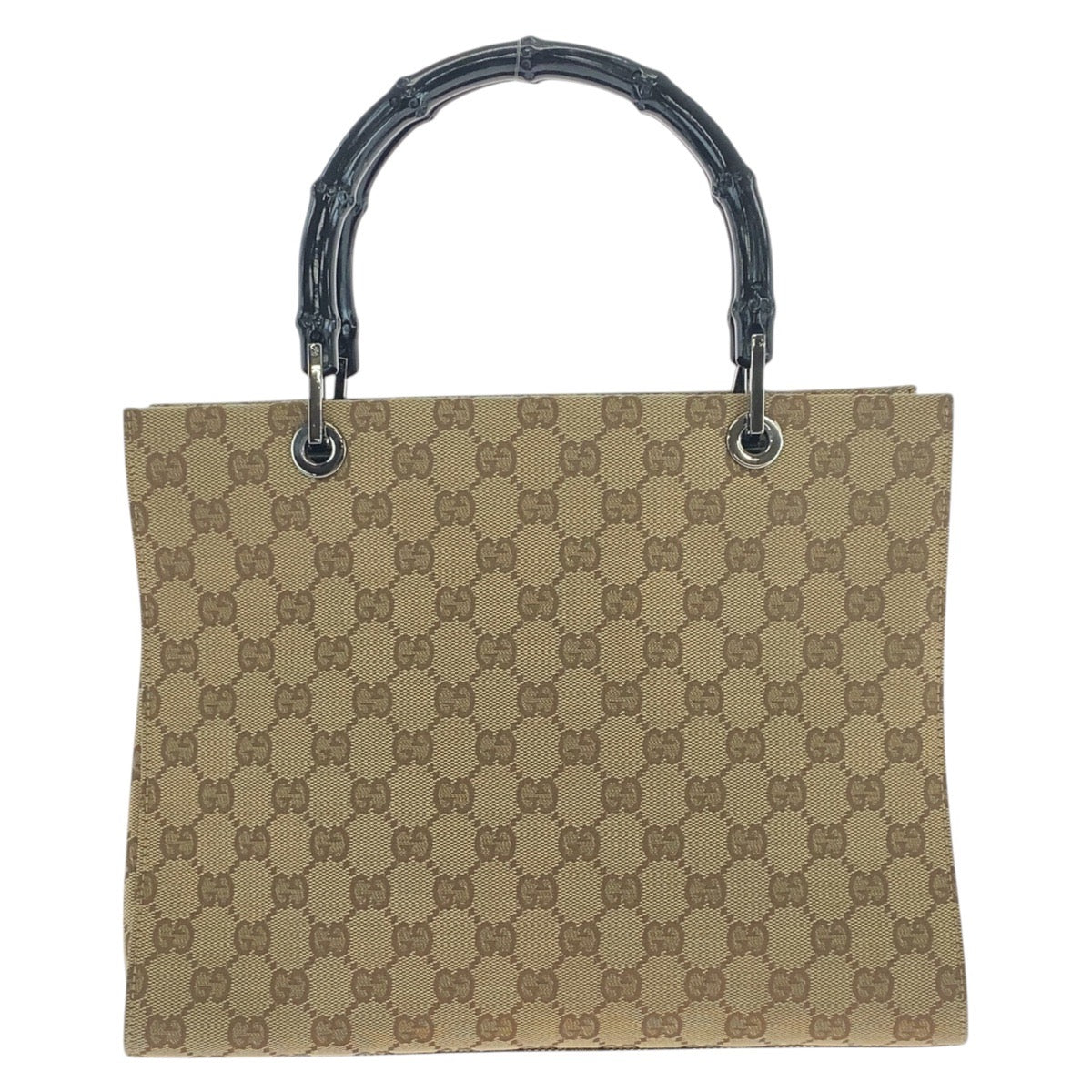 16868
GUCCI グッチ バンブー ベージュ ブラック シルバー金具 GGキャンバス 002 1016 トートバッグ ハンドバッグ  レディース ABP44