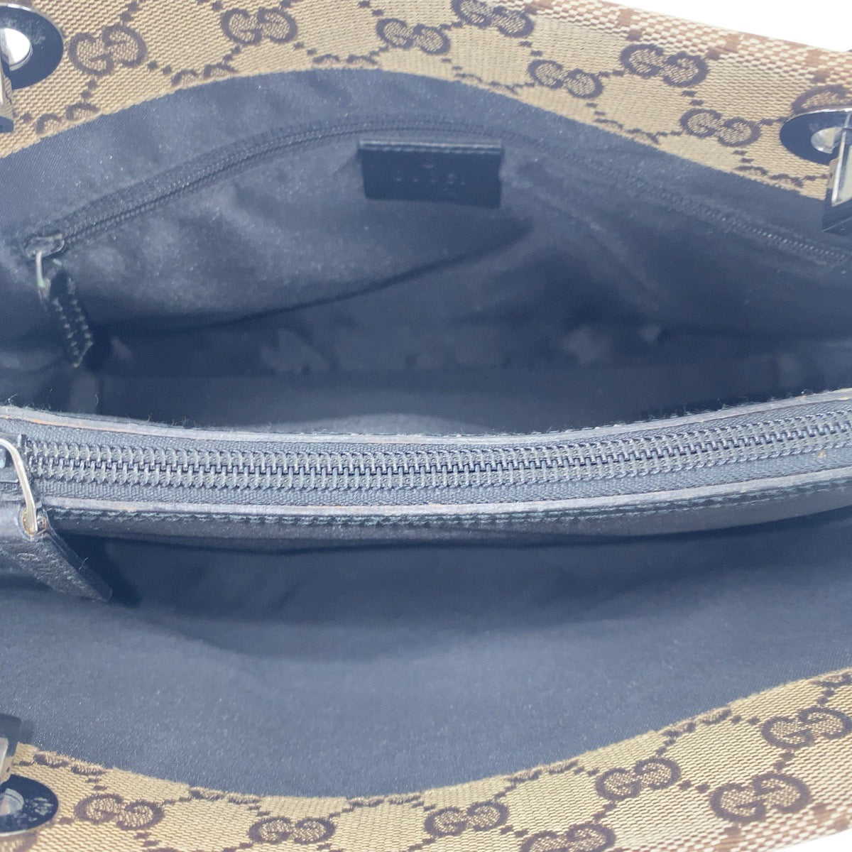 16868
GUCCI グッチ バンブー ベージュ ブラック シルバー金具 GGキャンバス 002 1016 トートバッグ ハンドバッグ  レディース ABP44