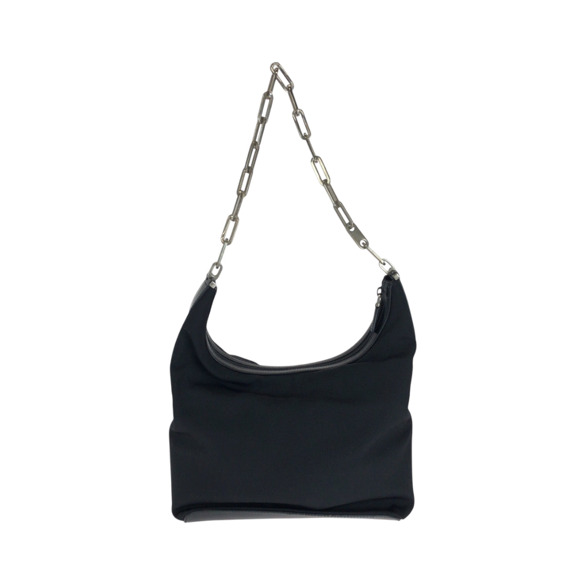 16872
GUCCI グッチ ブラック 黒 シルバー金具 ナイロン 001 3374 チェーンショルダーバッグ  レディース ABP29