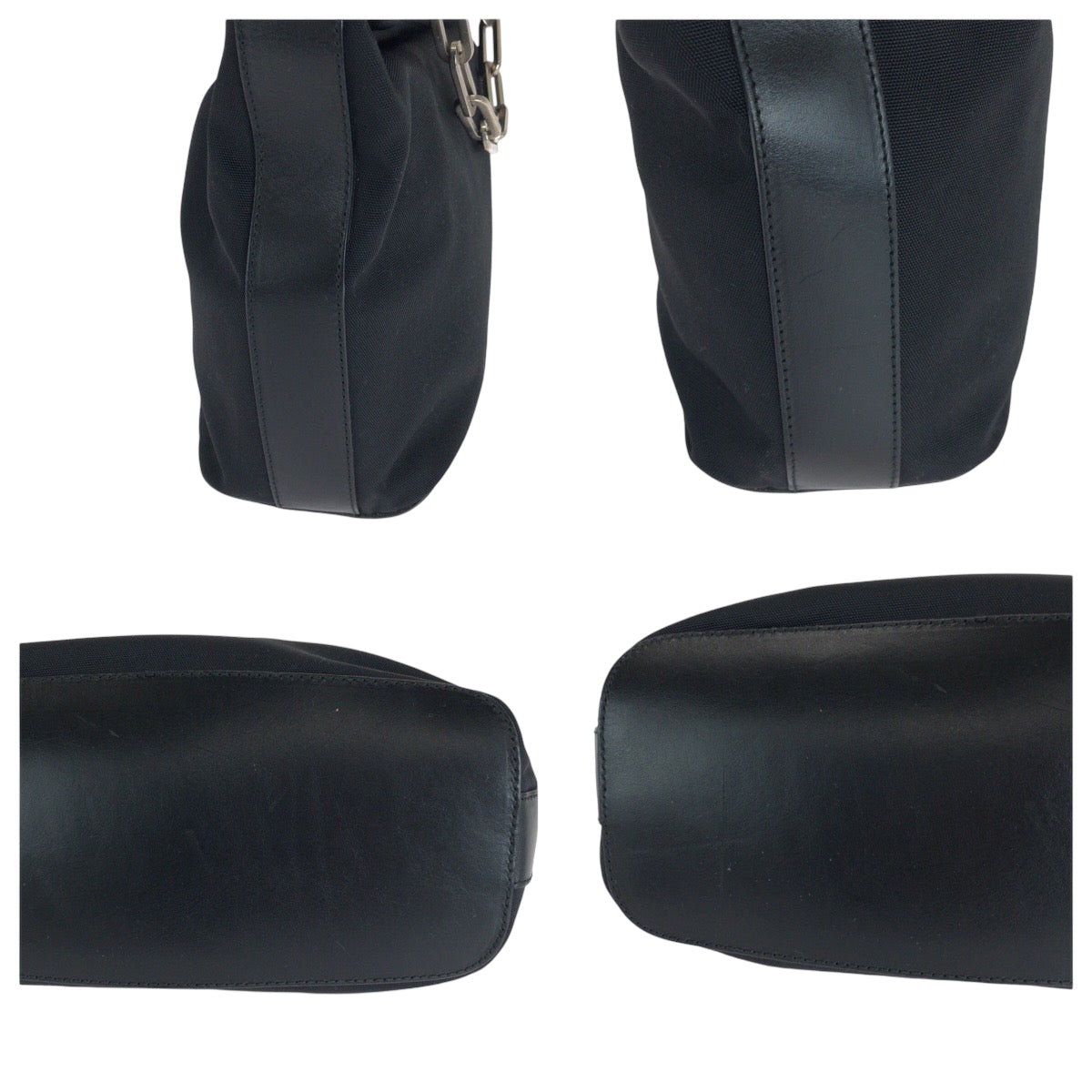 16872
GUCCI グッチ ブラック 黒 シルバー金具 ナイロン 001 3374 チェーンショルダーバッグ  レディース ABP29