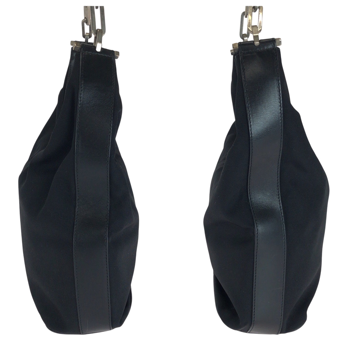 16872
GUCCI グッチ ブラック 黒 シルバー金具 ナイロン 001 3374 チェーンショルダーバッグ  レディース ABP29