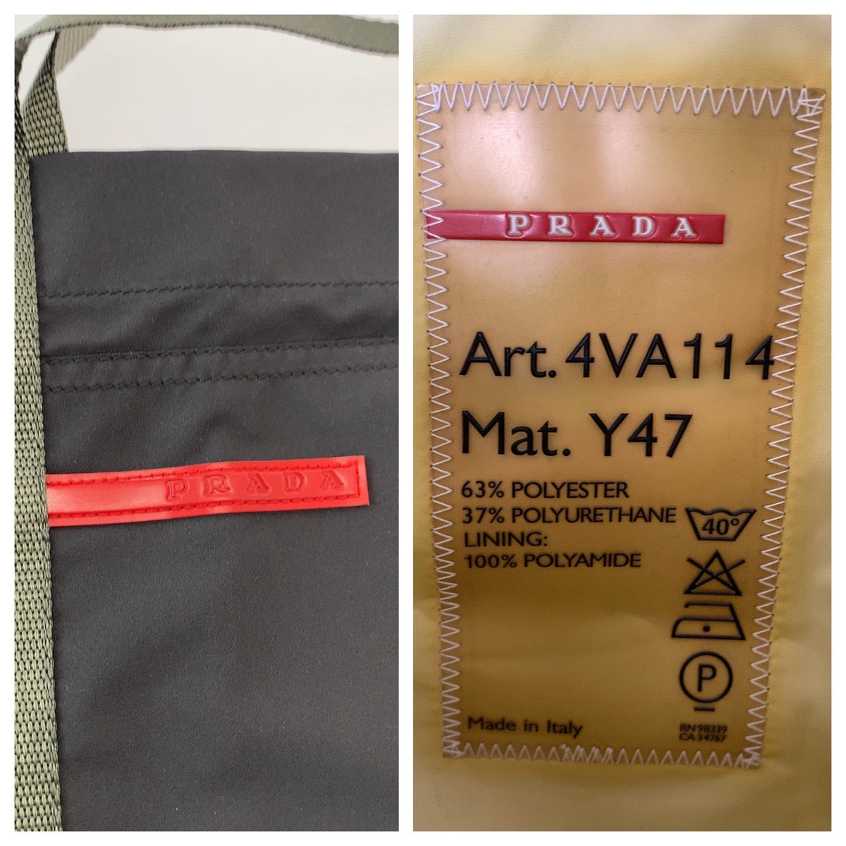 16876
PRADA プラダ プラダスポーツ グレー  ナイロン 4VA114 トートバッグ ショルダーバッグ  レディース