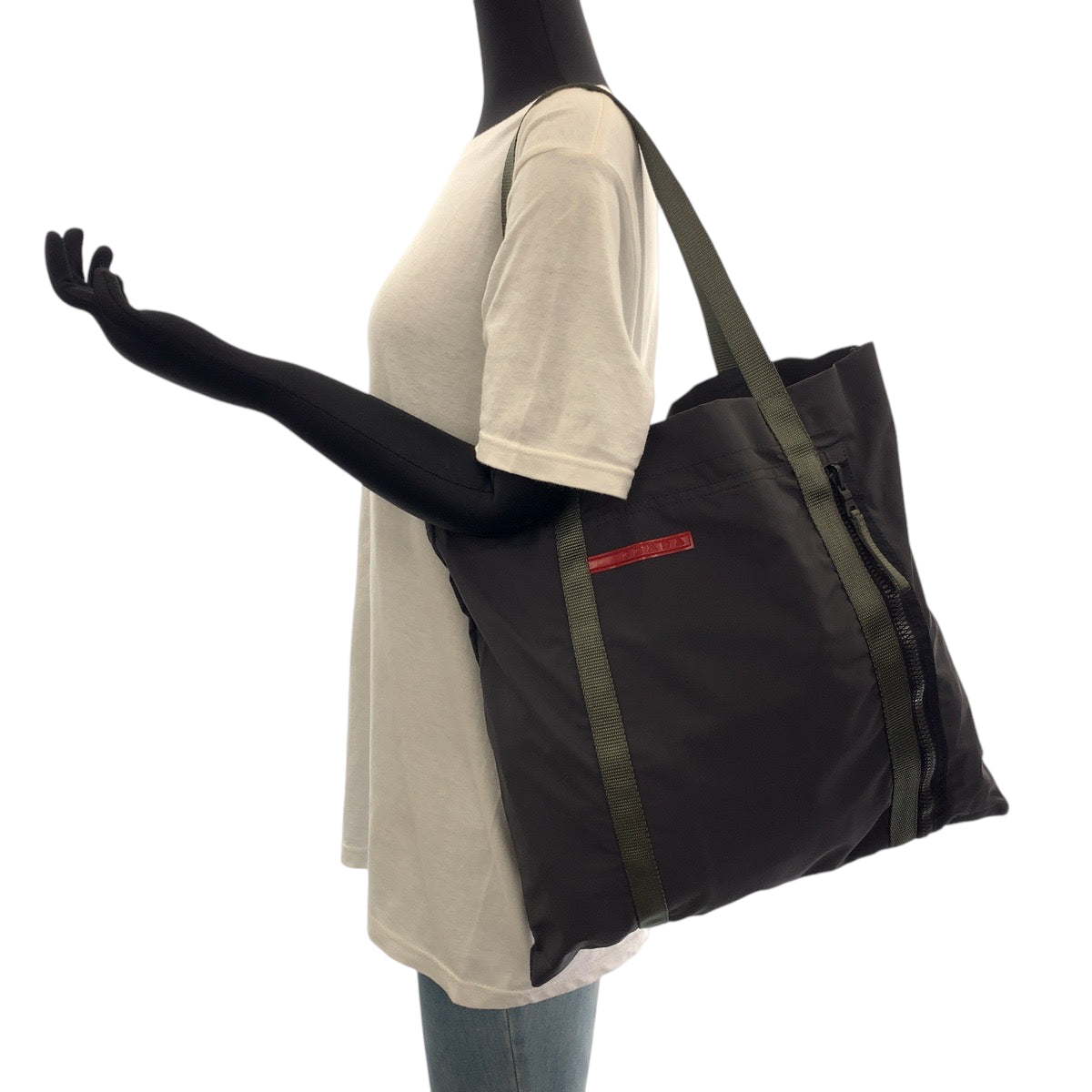 16876
PRADA プラダ プラダスポーツ グレー  ナイロン 4VA114 トートバッグ ショルダーバッグ  レディース