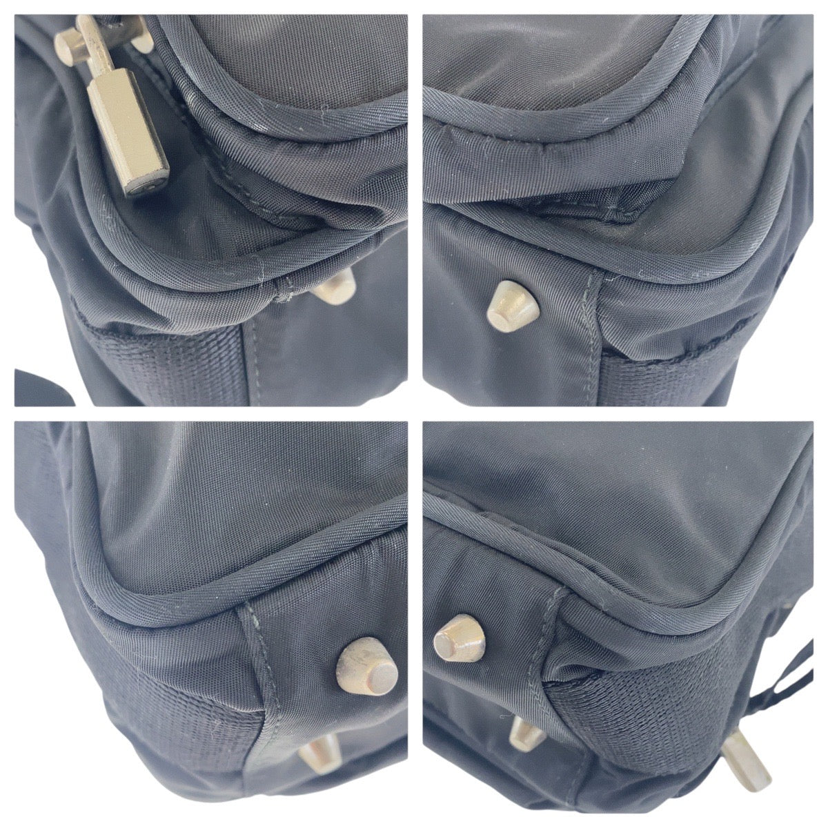 16878
PRADA プラダ テスート 三角ロゴプレート ブラック 黒 シルバー金具 ナイロン B7558 斜め掛け ショルダーバッグ 男女兼用  レディース AB36