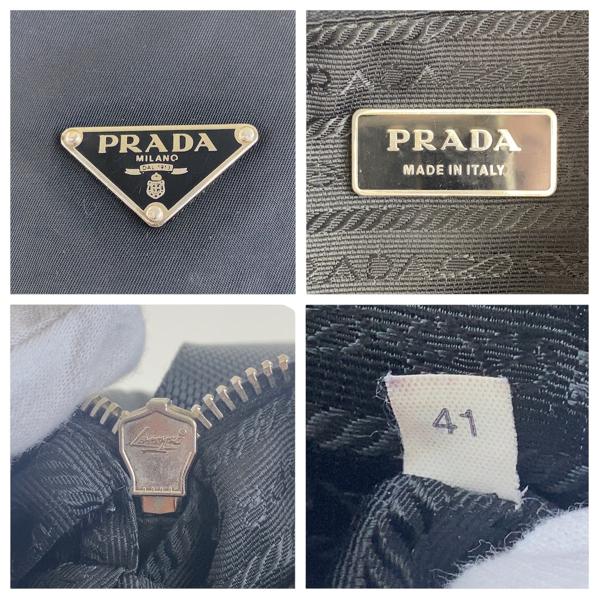 16879
PRADA プラダ テスート 三角ロゴプレート ブラック 黒 シルバー金具 ナイロン 斜め掛け ショルダーバッグ 男女兼用  メンズ AB40