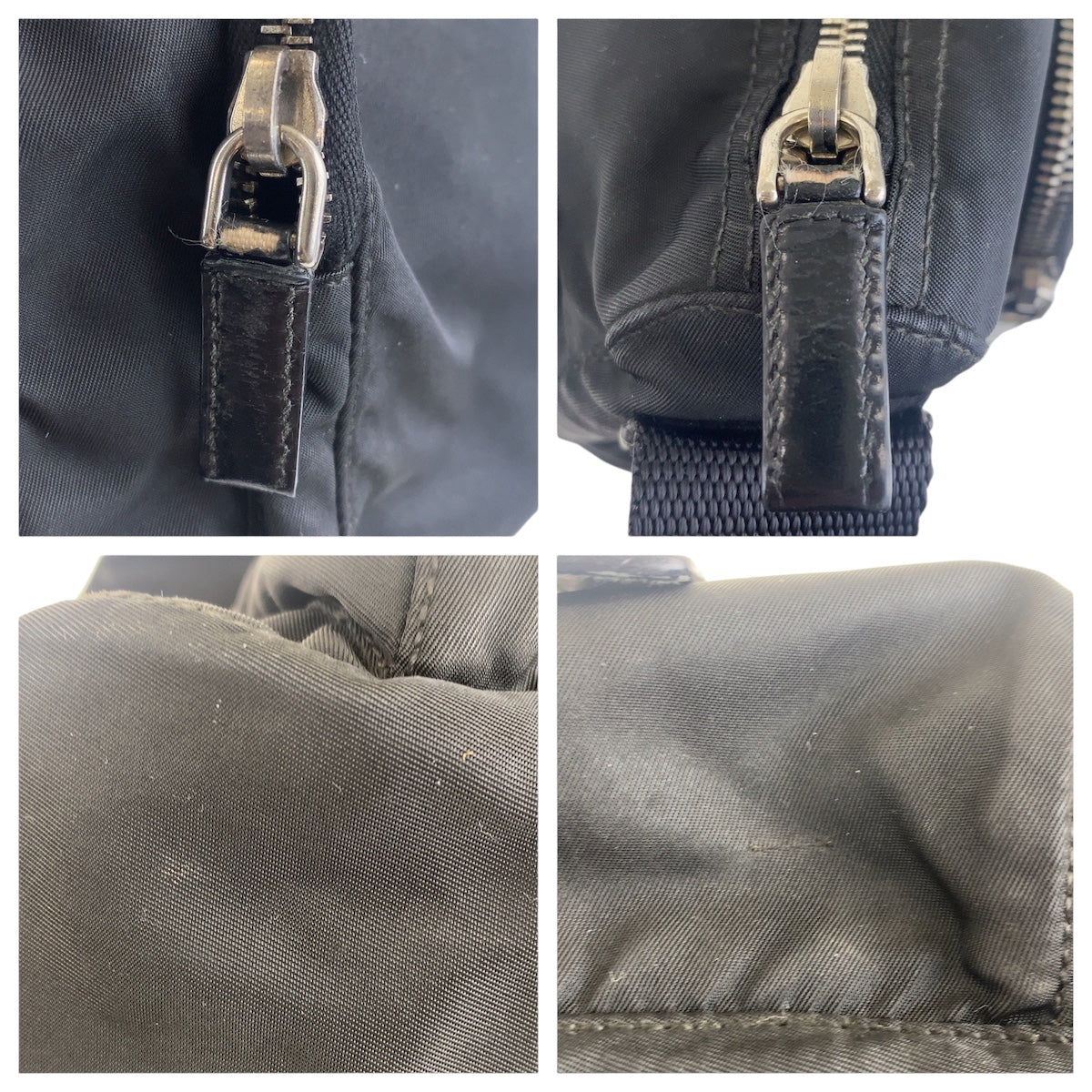 16879
PRADA プラダ テスート 三角ロゴプレート ブラック 黒 シルバー金具 ナイロン 斜め掛け ショルダーバッグ 男女兼用  メンズ AB40