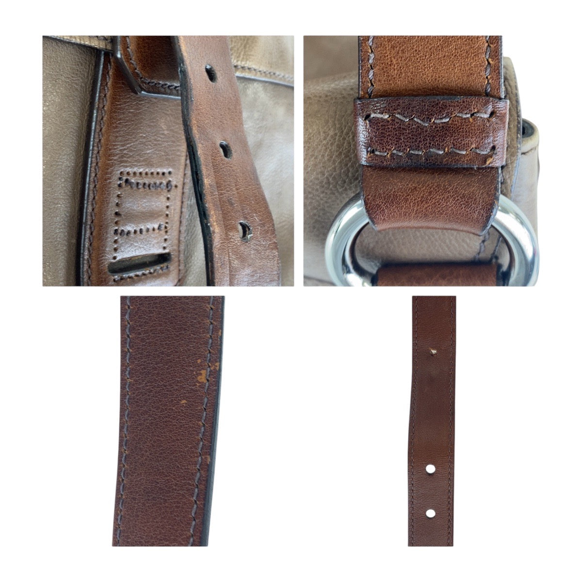 16880
PRADA プラダ ブラウン シルバー金具 レザー 斜め掛け ショルダーバッグ 男女兼用  メンズ AB39