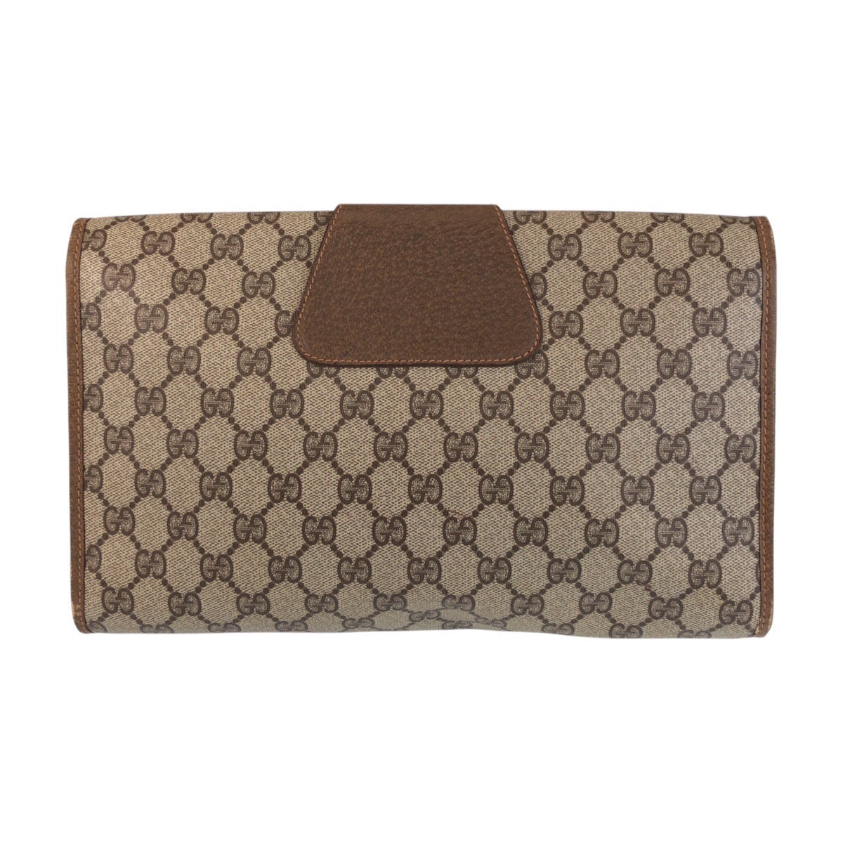 16881
GUCCI グッチ ヴィンテージ シェリーライン オールドグッチ ベージュ ブラウン ゴールド金具 GGスプリームキャンバス / レザー 89 01 031 クラッチバッグ  レディース AB16