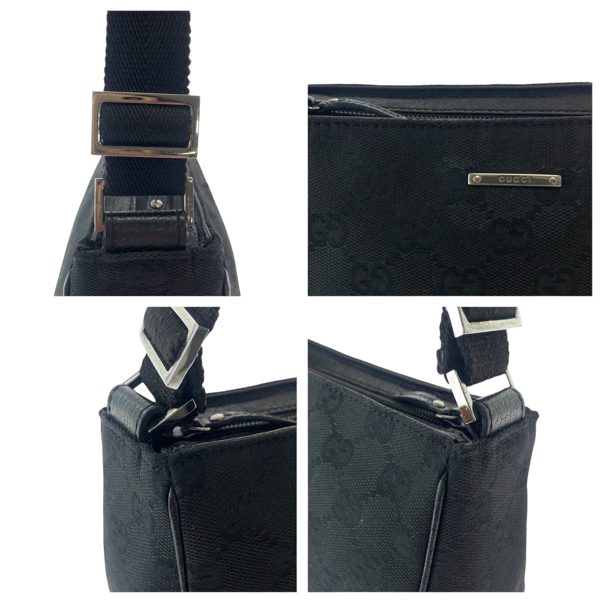 16885
GUCCI グッチ ブラック 黒 シルバー金具 GGキャンバス 106644 ハンドバッグ アクセサリーポーチ レディース ABP39