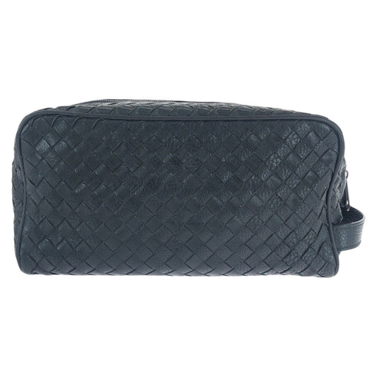 16886
BOTTEGAVENETA ボッテガヴェネタ イントレチャート ブラック 黒 ガンメタ金具 レザー 144361 V6143 1000 セカンドバッグ クラッチバッグ  メンズ AB44