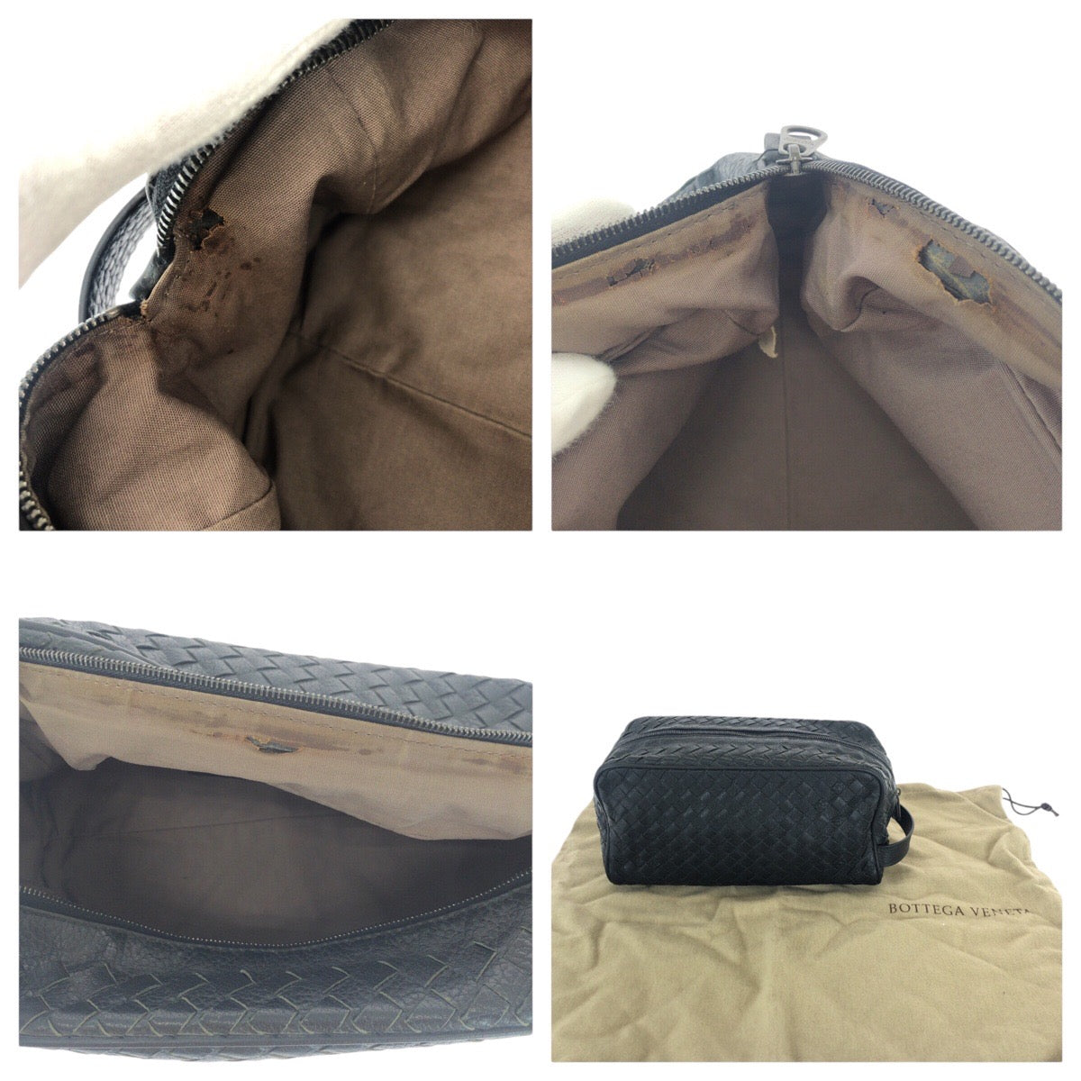 16886
BOTTEGAVENETA ボッテガヴェネタ イントレチャート ブラック 黒 ガンメタ金具 レザー 144361 V6143 1000 セカンドバッグ クラッチバッグ  メンズ AB44