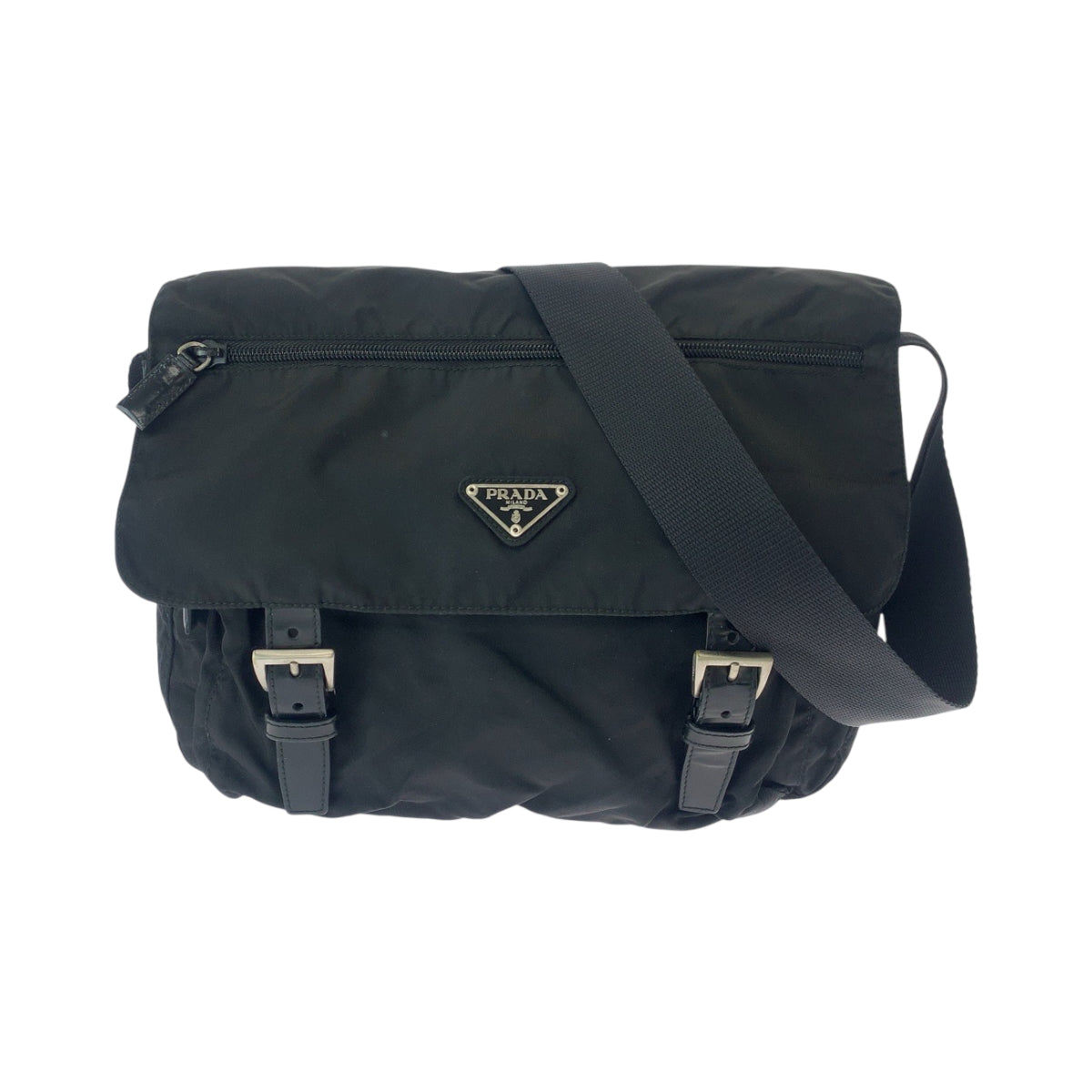 16890
PRADA プラダ テスート 三角ロゴプレート ブラック 黒 シルバー金具 ナイロン 1BD671 ショルダーバッグ メッセンジャーバッグ  メンズ ABP41