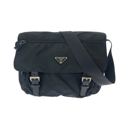 16890
PRADA プラダ テスート 三角ロゴプレート ブラック 黒 シルバー金具 ナイロン 1BD671 ショルダーバッグ メッセンジャーバッグ  メンズ ABP41