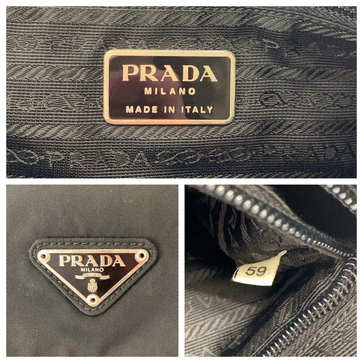 16890
PRADA プラダ テスート 三角ロゴプレート ブラック 黒 シルバー金具 ナイロン 1BD671 ショルダーバッグ メッセンジャーバッグ  メンズ ABP41