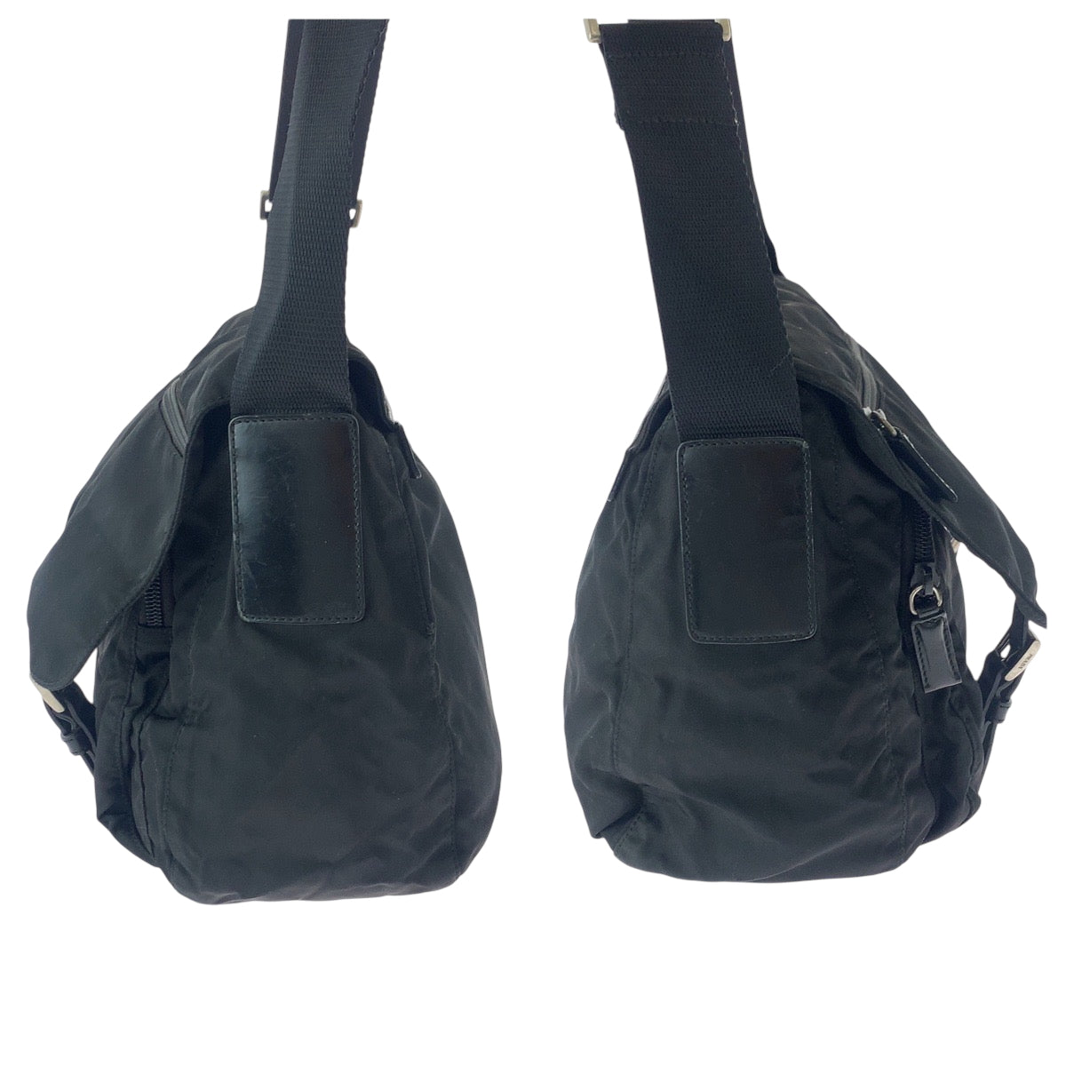 16890
PRADA プラダ テスート 三角ロゴプレート ブラック 黒 シルバー金具 ナイロン 1BD671 ショルダーバッグ メッセンジャーバッグ  メンズ ABP41