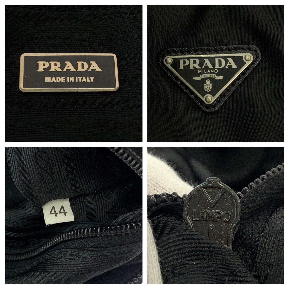 16891
PRADA プラダ テスート 三角ロゴプレート 男女兼用 ブラック 黒 シルバー金具 ナイロン ボストンバッグ ハンドバッグ  レディース ABP45