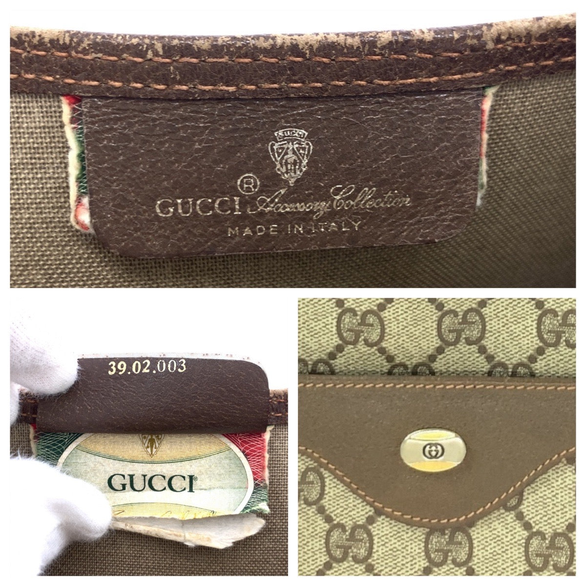 16892
GUCCI グッチ ヴィンテージ オールドグッチ シェリーライン インターロッキング ブラウン茶 ゴールド金具 GGスプリームキャンバス / レザー 62503 トートバッグ ショルダーバッグ  レディース