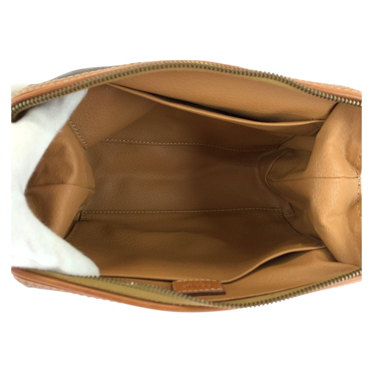 16893
CELINE セリーヌ マカダム ブラウン ゴールド金具 PVC / レザー ポーチ  レディース