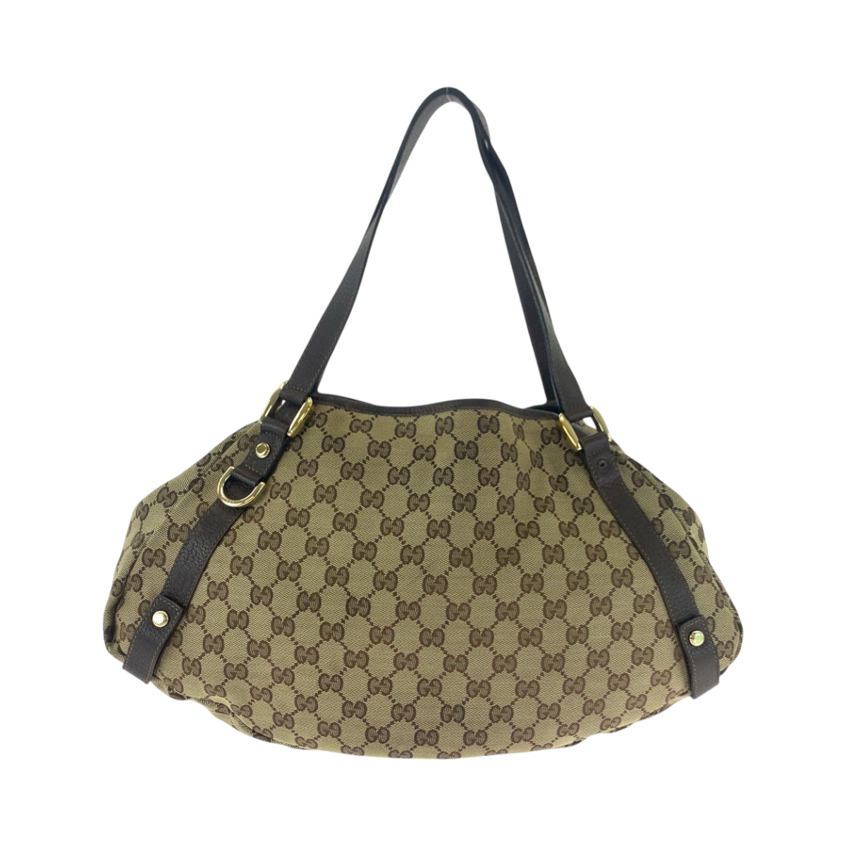 16894
GUCCI グッチ ブラウン ゴールド金具 GGキャンバス 130736 トートバッグ ショルダーバッグ  レディース