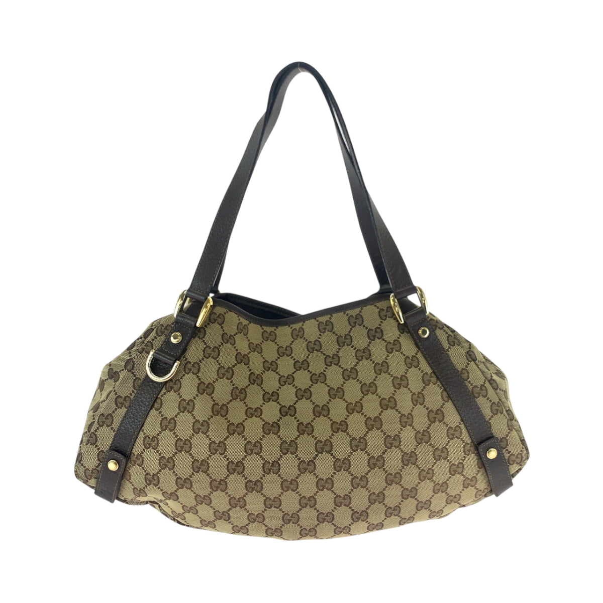 16894
GUCCI グッチ ブラウン ゴールド金具 GGキャンバス 130736 トートバッグ ショルダーバッグ  レディース