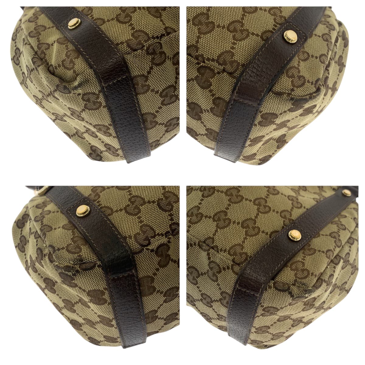 16894
GUCCI グッチ ブラウン ゴールド金具 GGキャンバス 130736 トートバッグ ショルダーバッグ  レディース