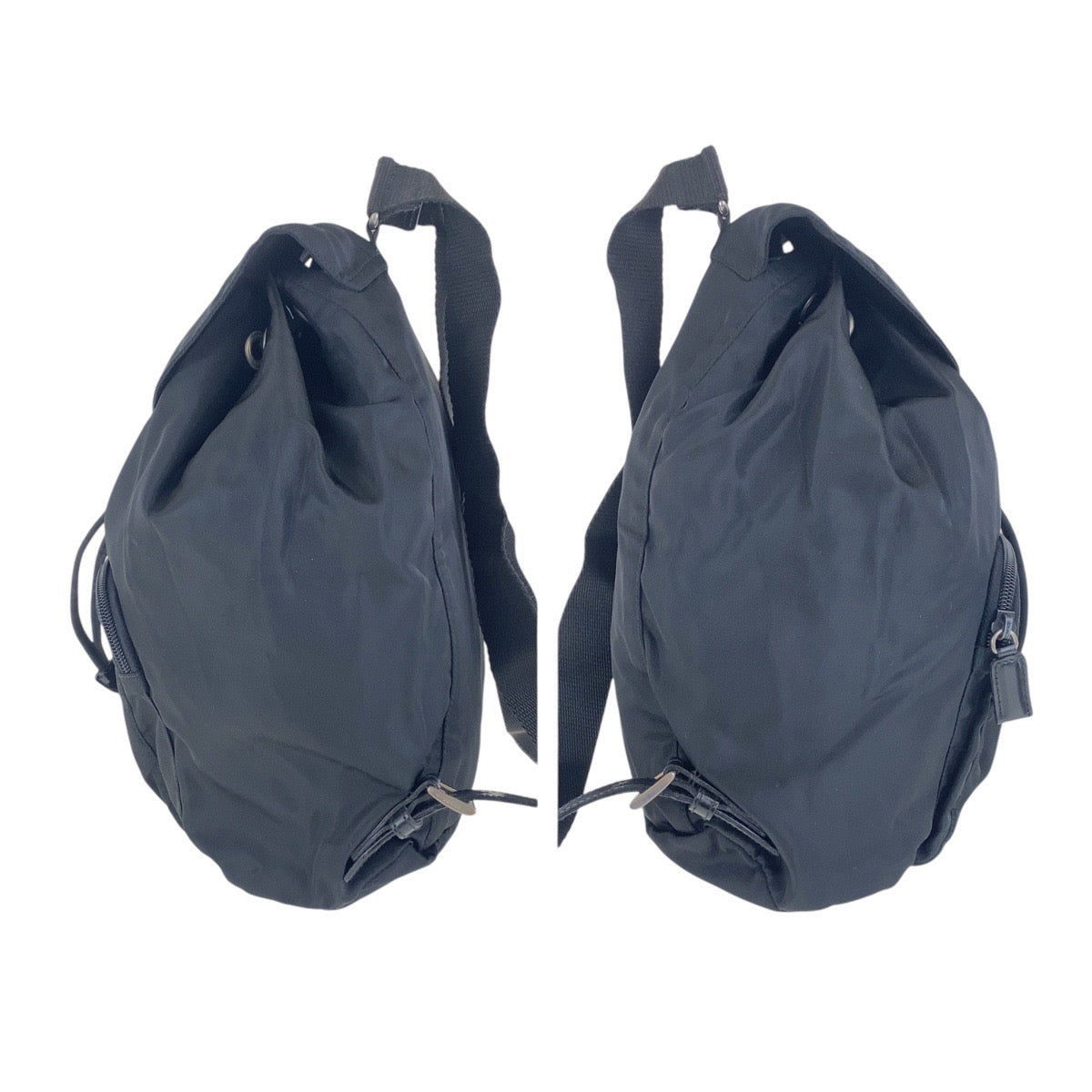 16895
PRADA プラダ テスート 三角ロゴプレート ブラック 黒 シルバー金具 ナイロン バックパック リュック  レディース ABP52