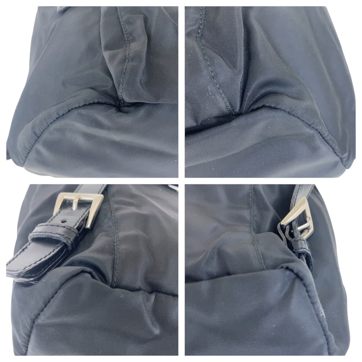 16895
PRADA プラダ テスート 三角ロゴプレート ブラック 黒 シルバー金具 ナイロン バックパック リュック  レディース ABP52