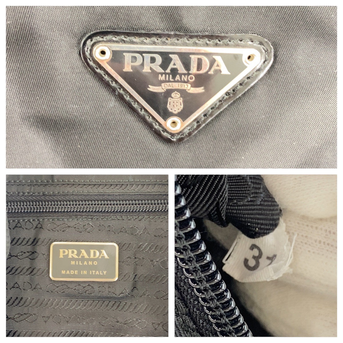 16895
PRADA プラダ テスート 三角ロゴプレート ブラック 黒 シルバー金具 ナイロン バックパック リュック  レディース ABP52