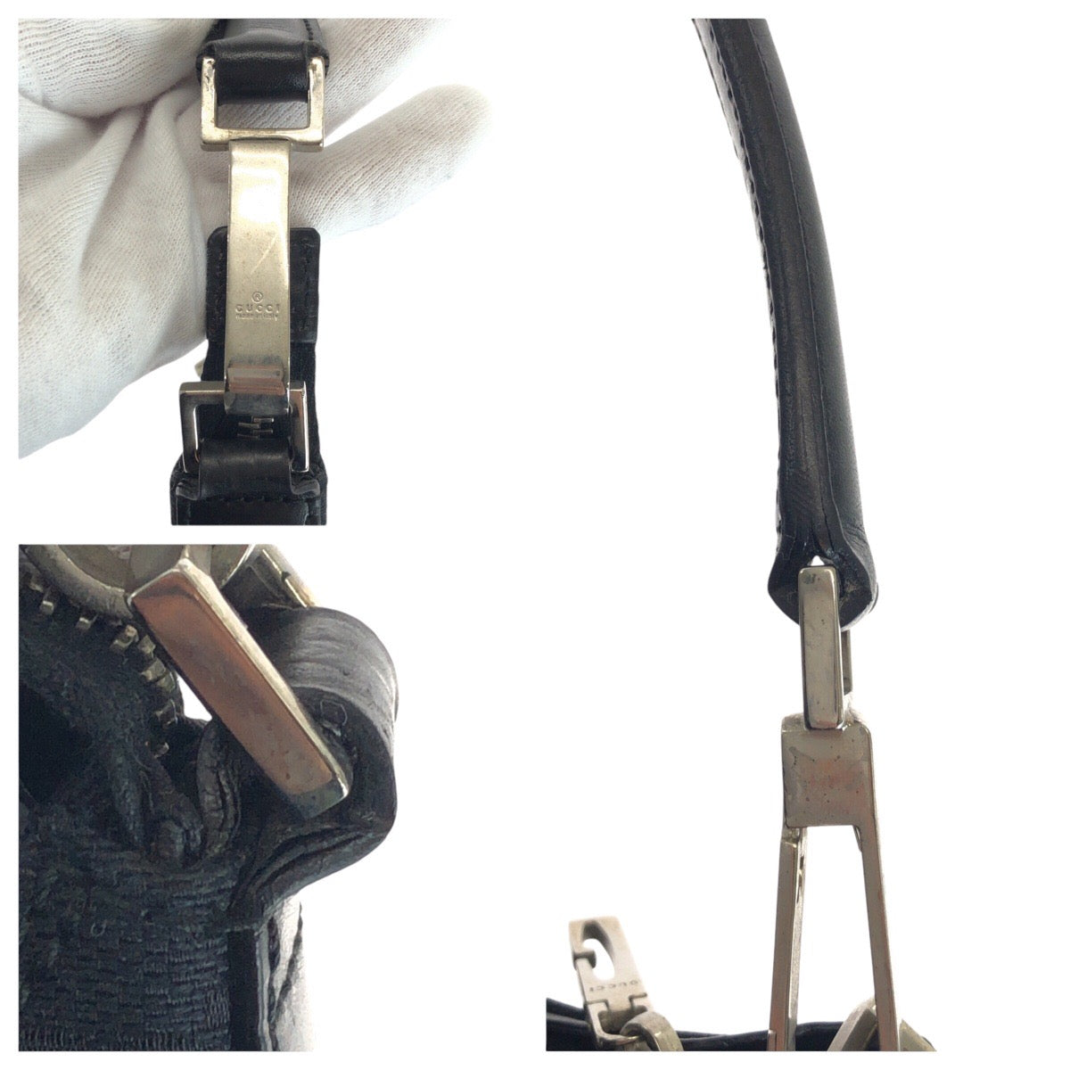 16896
GUCCI グッチ ブラック 黒 GGキャンバス / レザー 000 0602 ホーボー ショルダーバッグ レディース ABP40