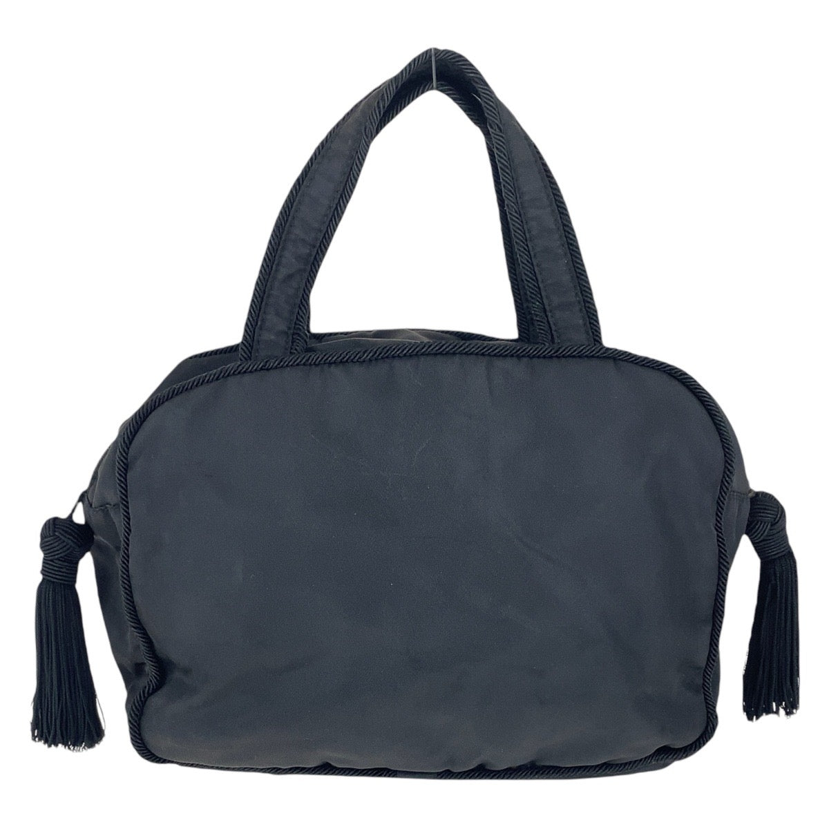 16898
PRADA プラダ ヴィンテージ テスート タッセル ブラック 黒 シルバー金具 ナイロン / ビーズ ハンドバッグ トートバッグ  レディース AB39
