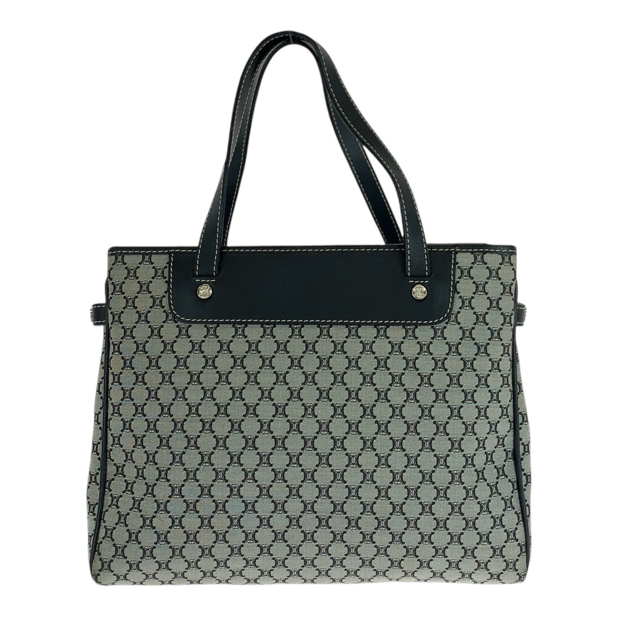 16903
CELINE セリーヌ マカダム グレー ブラック シルバー金具 キャンバス / レザー CE00/24 トートバッグ ハンドバッグ  レディース A39