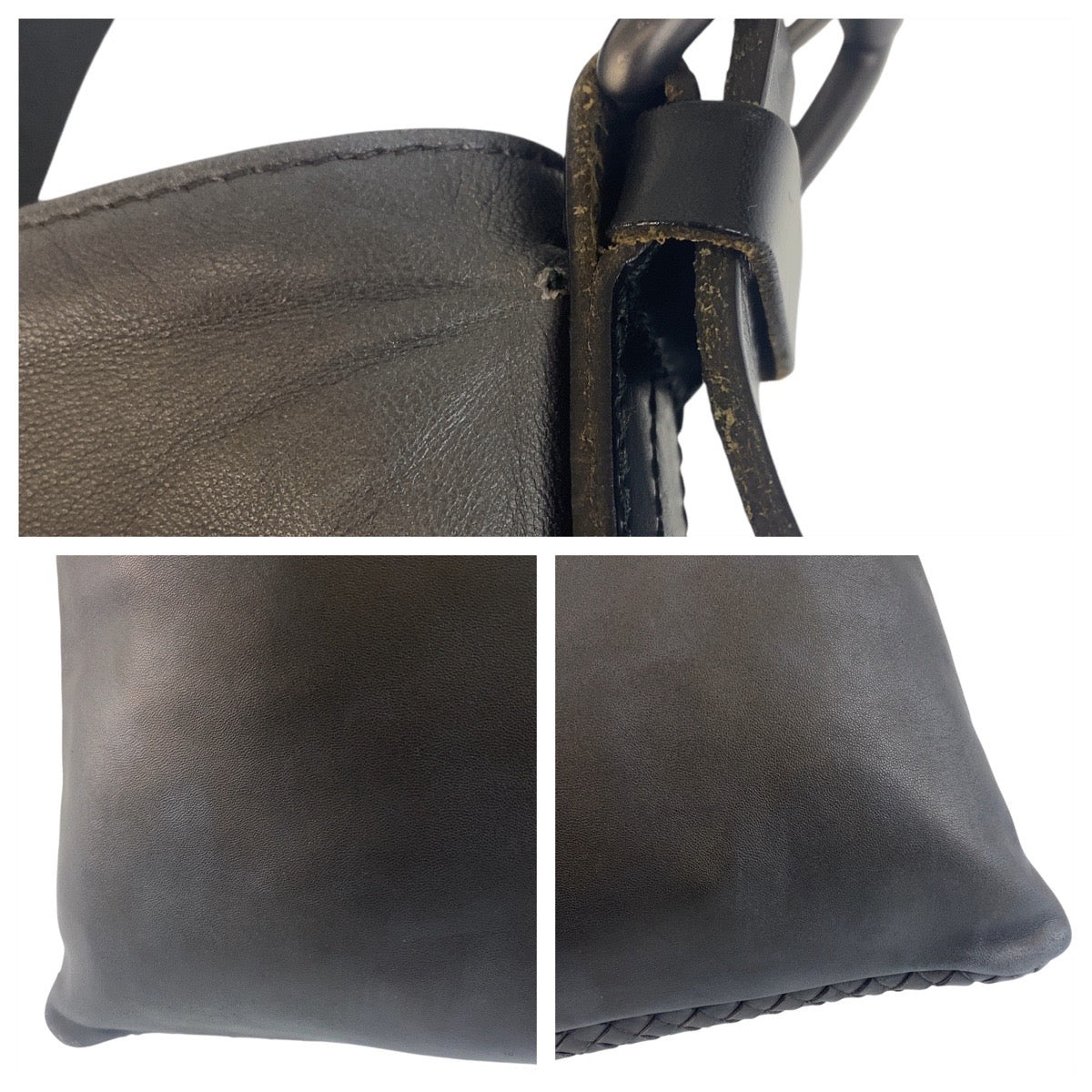 16904
BOTTEGAVENETA ボッテガヴェネタ イントレチャート グレー ブラック 黒 レザー 7692 ショルダーバッグ メッセンジャーバッグ  メンズ ABP56