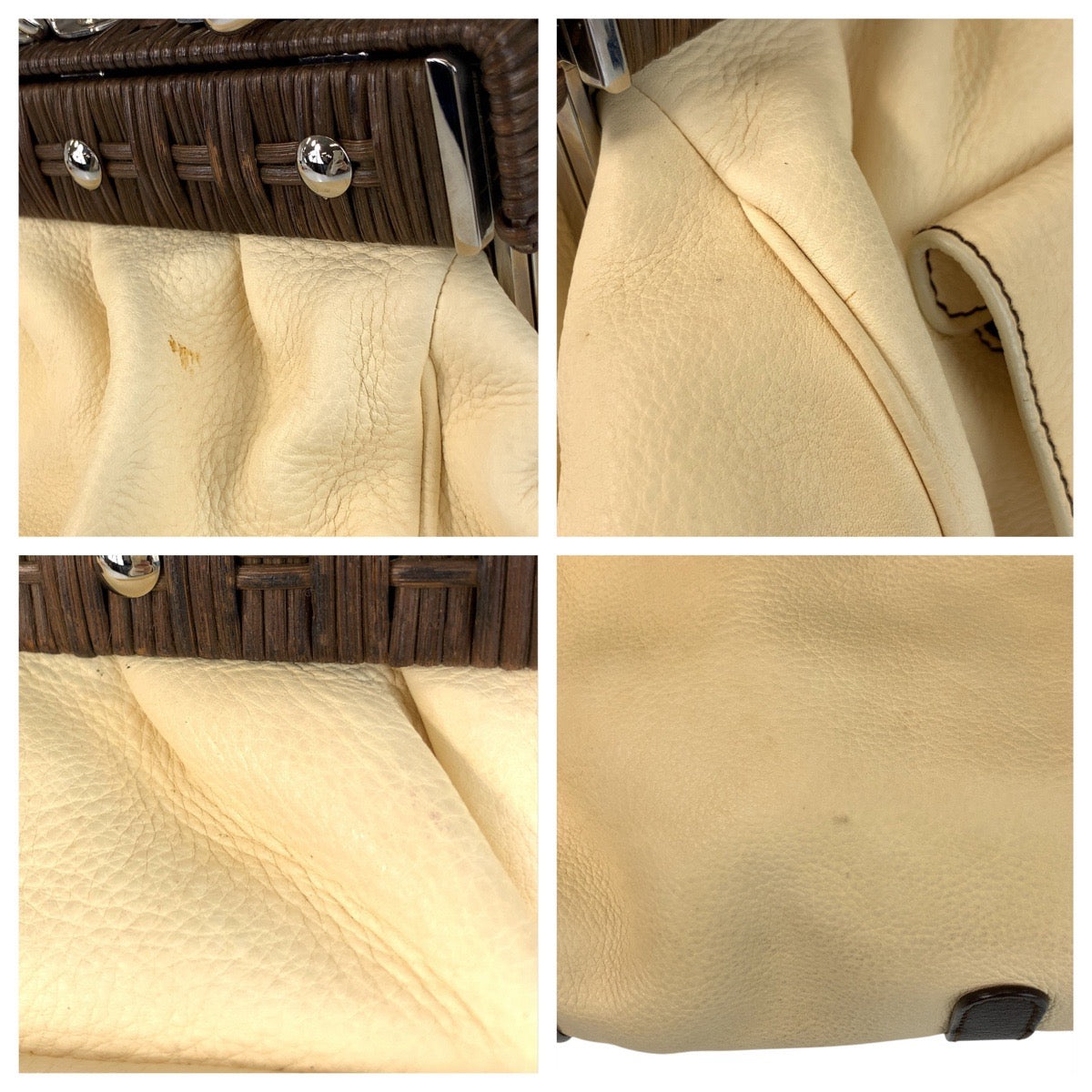 16905
Salvatore Ferragamo サルヴァトーレフェラガモ ベージュ アイボリー シルバー金具 レザー EZ-21 6954 ショルダーバッグ  レディース AB35