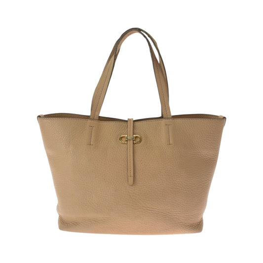 16907
Salvatore Ferragamo サルヴァトーレフェラガモ ガンチーニ ベージュ ゴールド金具 レザー トートバッグ ハンドバッグ  レディース AB9