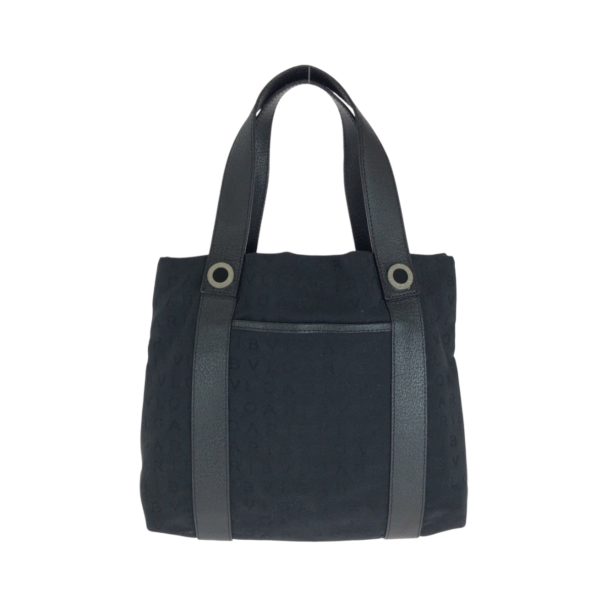 16910
BVLGARI ブルガリ ロゴマニア ブラック 黒 シルバー金具 キャンバス トートバッグ ショルダーバッグ  レディース