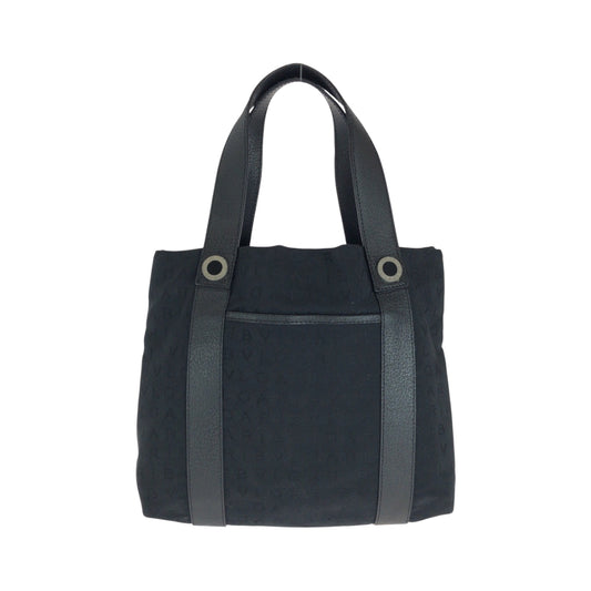 16910
BVLGARI ブルガリ ロゴマニア ブラック 黒 シルバー金具 キャンバス トートバッグ ショルダーバッグ  レディース