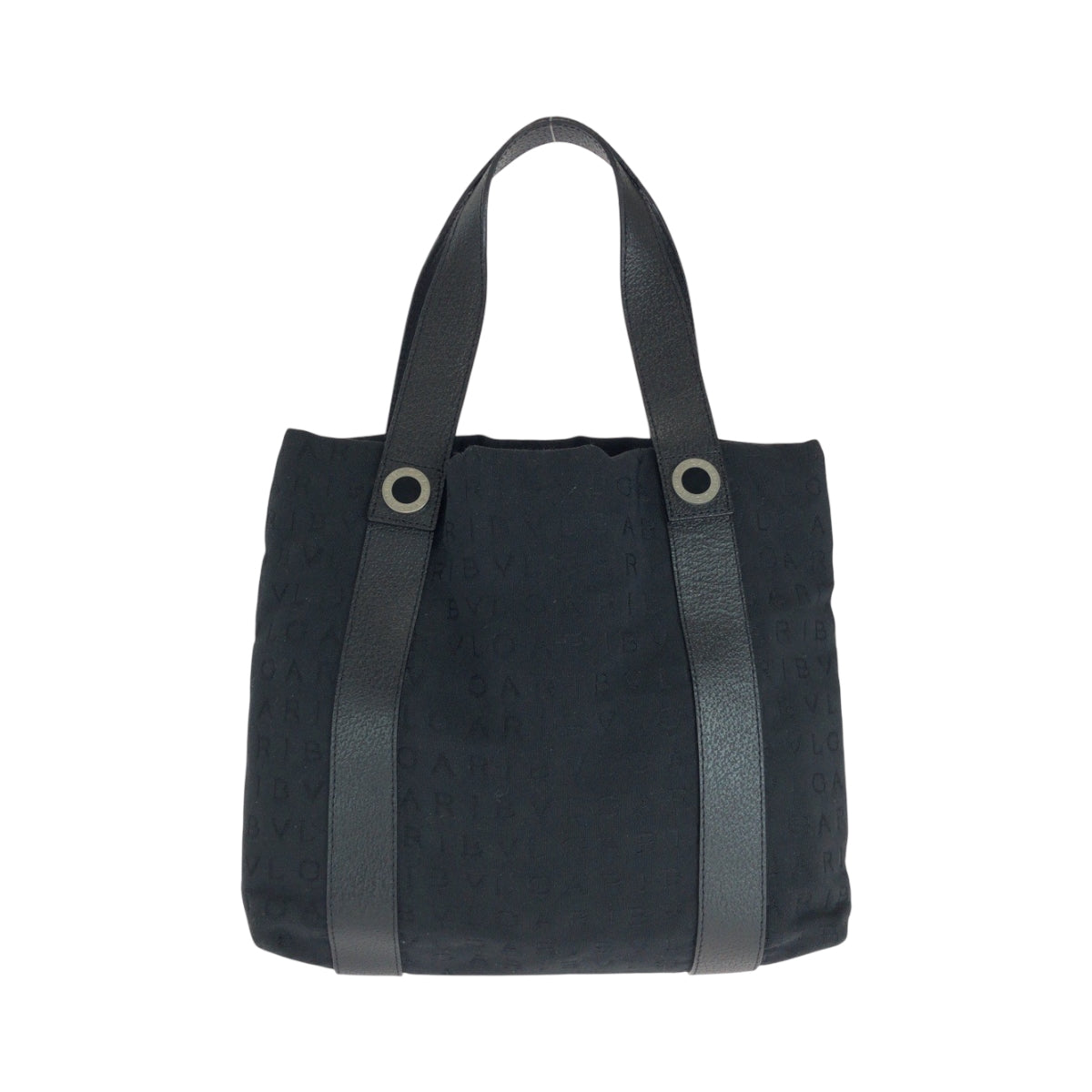 16910
BVLGARI ブルガリ ロゴマニア ブラック 黒 シルバー金具 キャンバス トートバッグ ショルダーバッグ  レディース