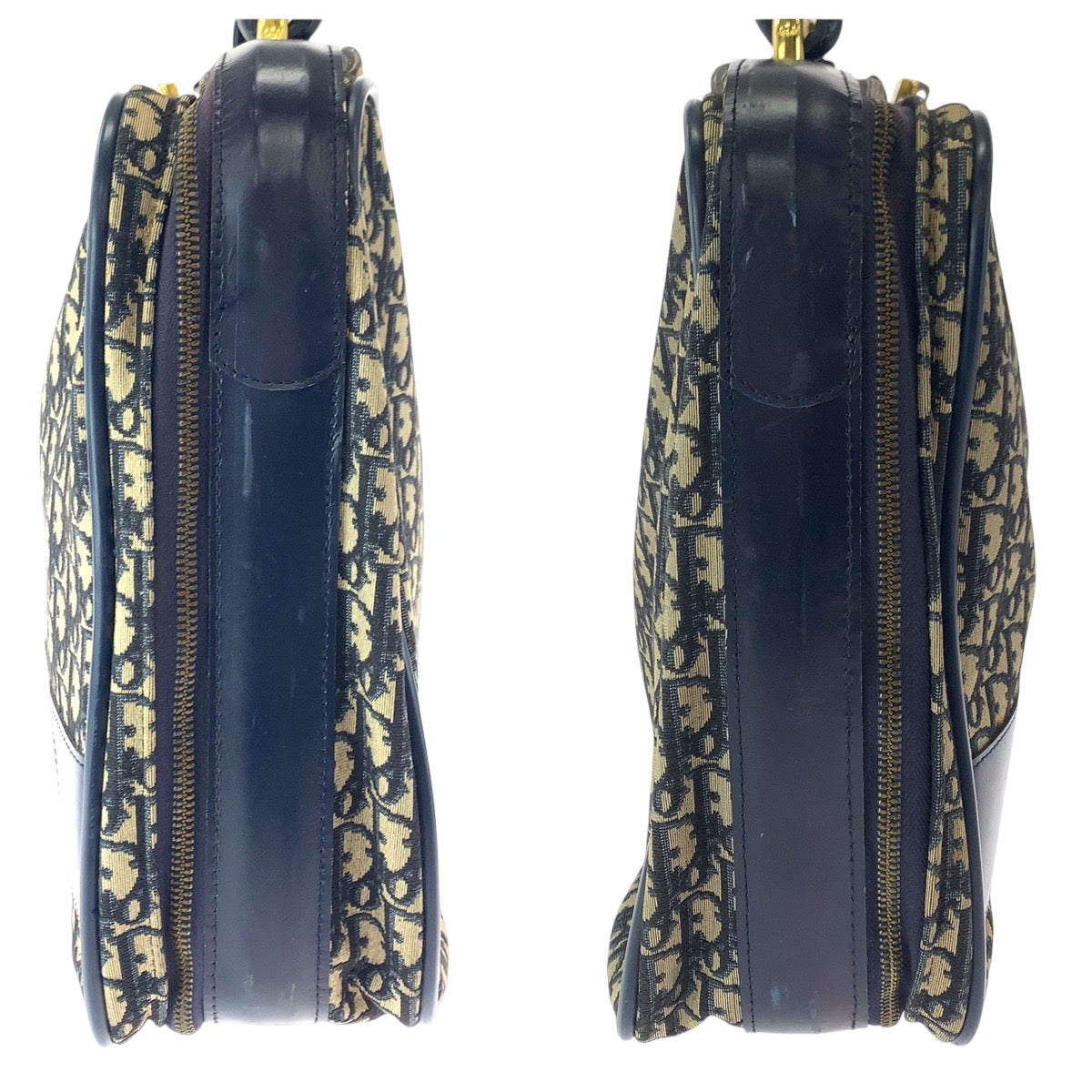 16911
Dior ディオール ヴィンテージ トロッター CDロゴ 男女兼用 ネイビー ベージュ ゴールド金具 キャンバス スーツケース ハンドバッグ  メンズ AB48
