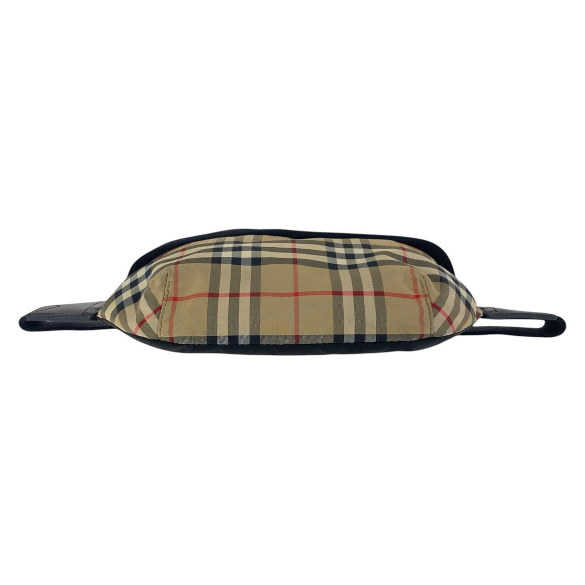16912
BURBERRY バーバリー チェック柄 ベージュ ブラック ナイロン ボディバッグ バムバッグ 男女兼用  レディース ABP48