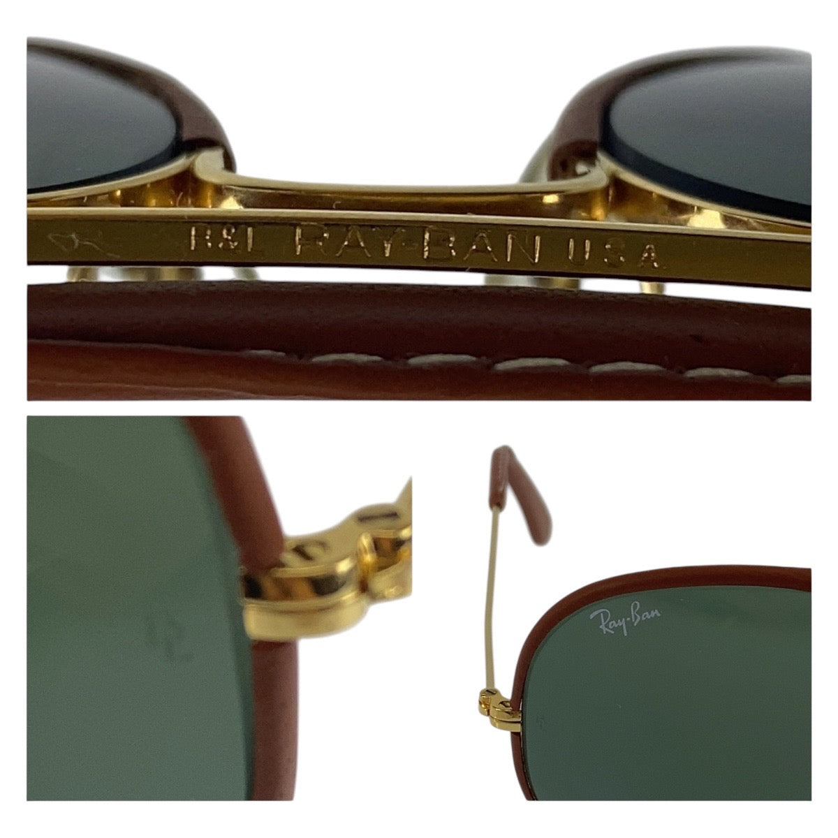 16917
Ray-Ban レイバン ヴィンテージ ボシュロム アビエーター ブラウン ゴールド金具 レザー / メタル 62◻︎14 サングラス ティアドロップ  メンズ