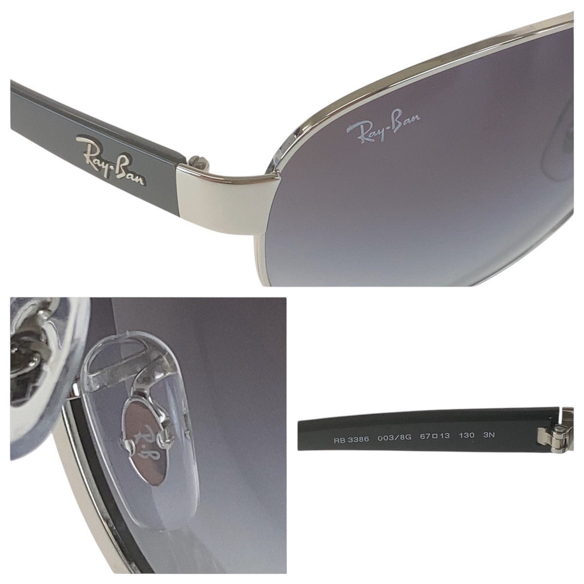 16920
Ray-Ban レイバン ブラック シルバー金具 メタル / プラスチック RB3386 003/8G 67□13 130 3N サングラス ティアドロップ  メンズ ABP7