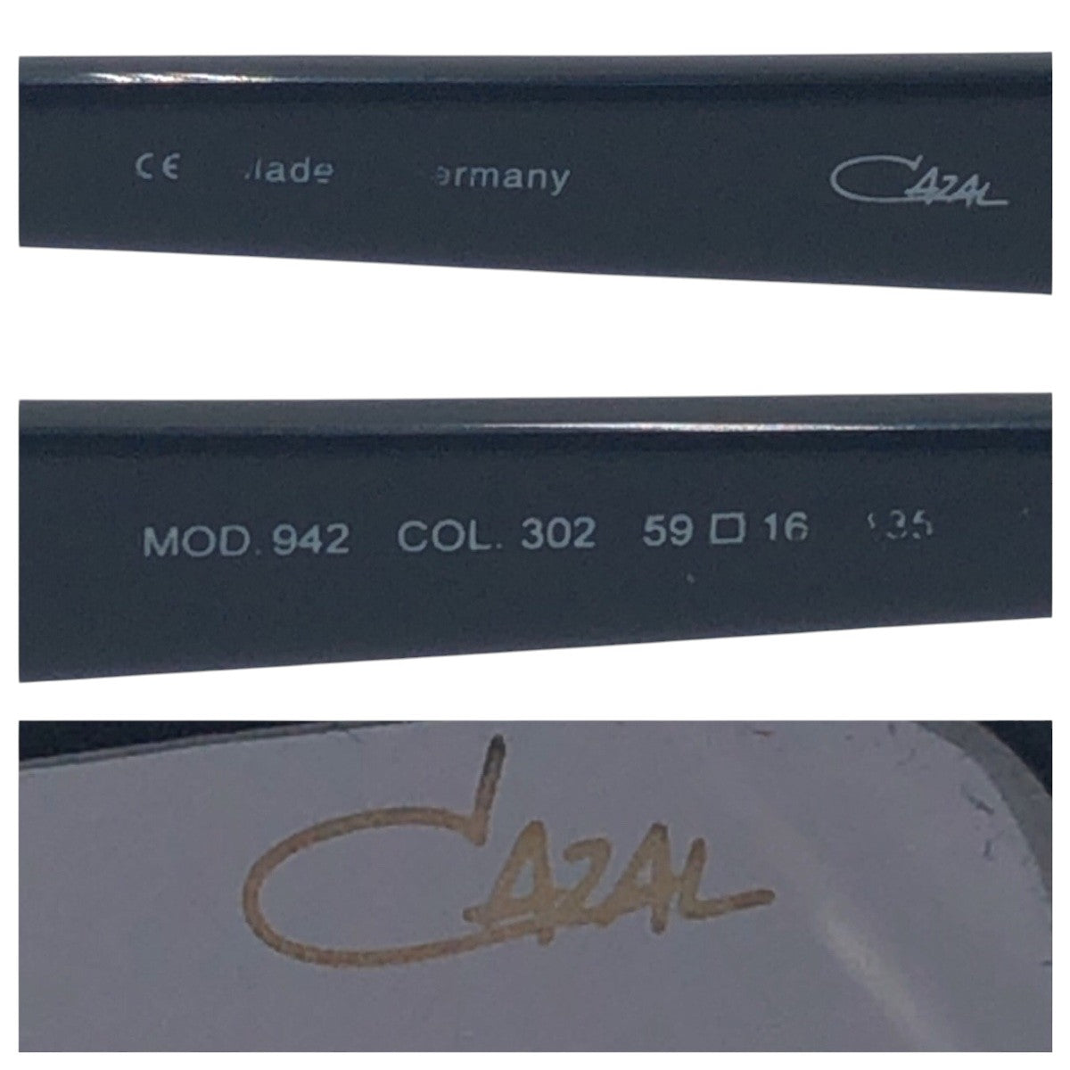 16936
CAZAL カザール ブラック 黒 ゴールド メタル COL302 59□16 135 サングラス 男女兼用 スクエア  メンズ ABP23