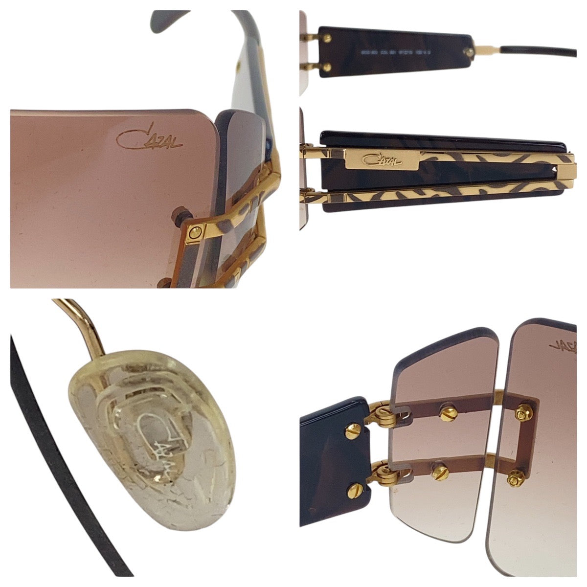 16938
CAZAL カザール ブラウン ゴールド金具 メタル / プラスチック 57□13 130 2 サングラス スクエア  メンズ ABP18