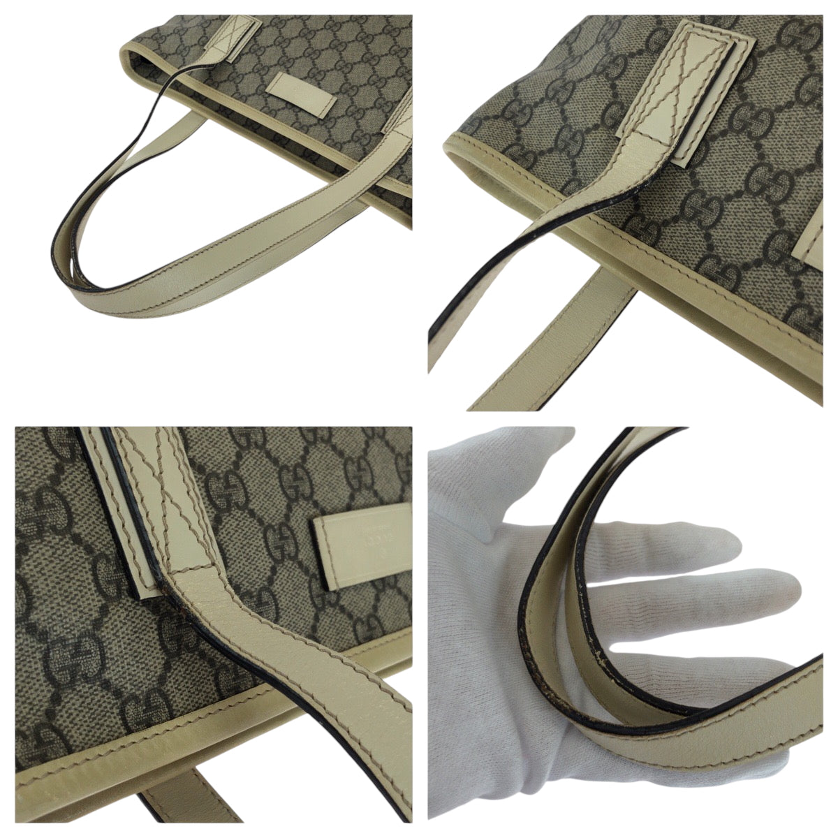 16950
GUCCI グッチ ベージュ アイボリー シルバー金具 GGスプリームキャンバス 211138 トートバッグ ショルダーバッグ  レディース AB26