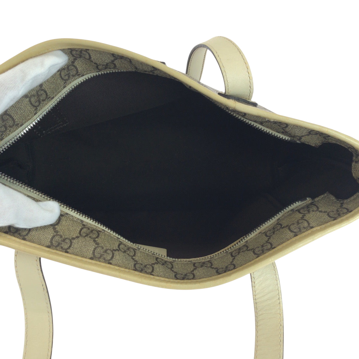 16950
GUCCI グッチ ベージュ アイボリー シルバー金具 GGスプリームキャンバス 211138 トートバッグ ショルダーバッグ  レディース AB26