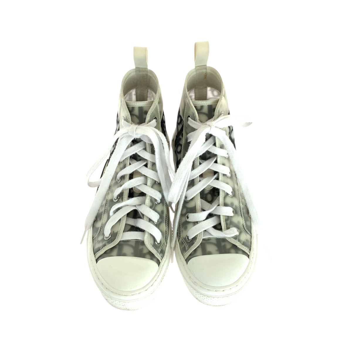 16951
Dior ディオール オブリーク ホワイト 白 ブラック ファブリック / ラバー スニーカー ハイカットスニーカー レディース ABP38