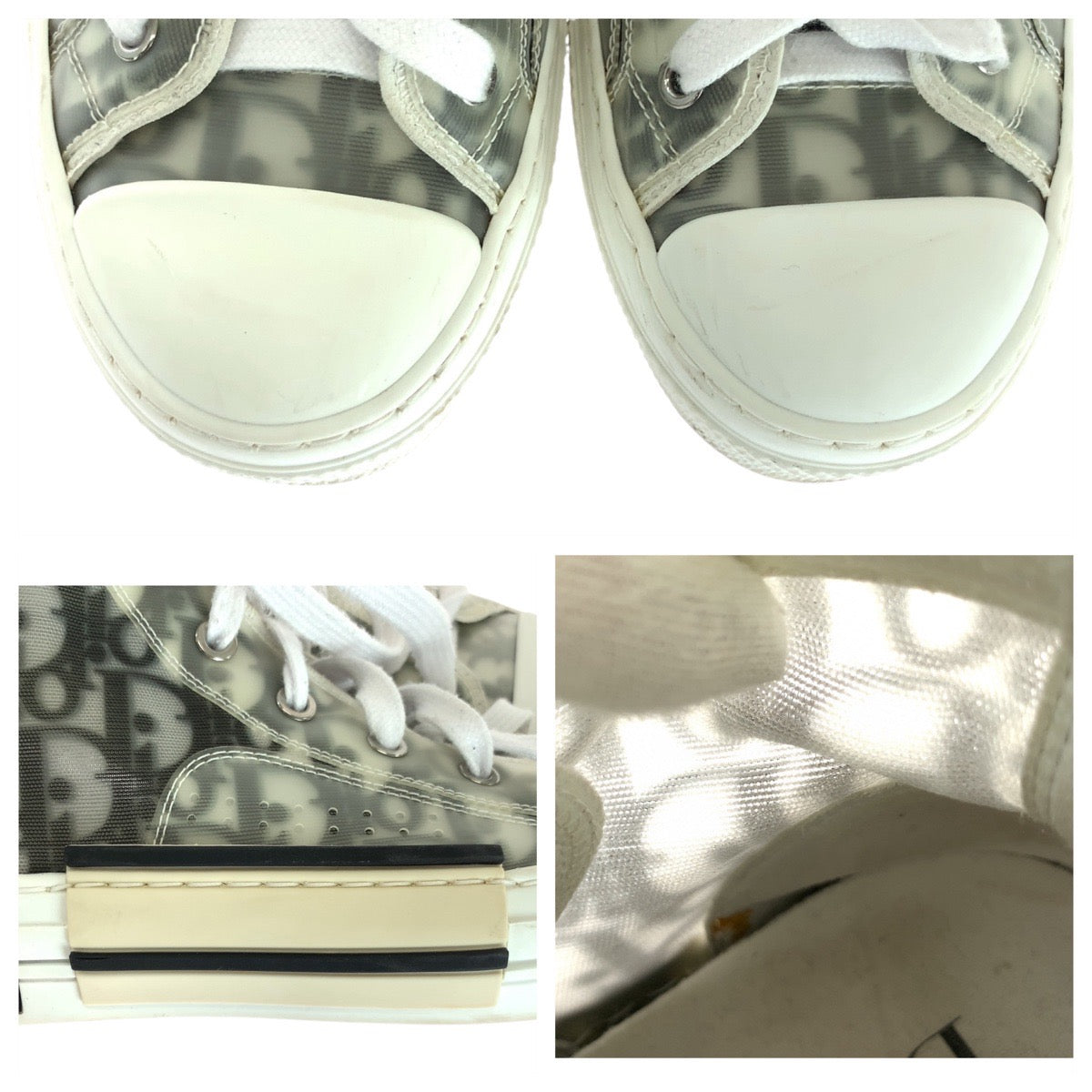 16951
Dior ディオール オブリーク ホワイト 白 ブラック ファブリック / ラバー スニーカー ハイカットスニーカー レディース ABP38