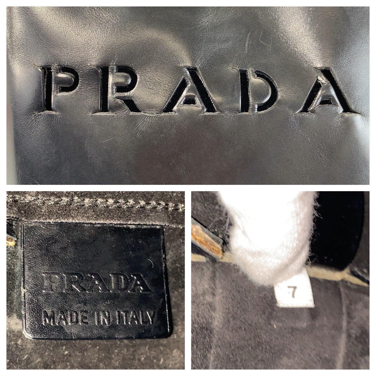 16955
PRADA プラダ ブラック 黒 レザー トートバッグ ショルダーバッグ  レディース AB22