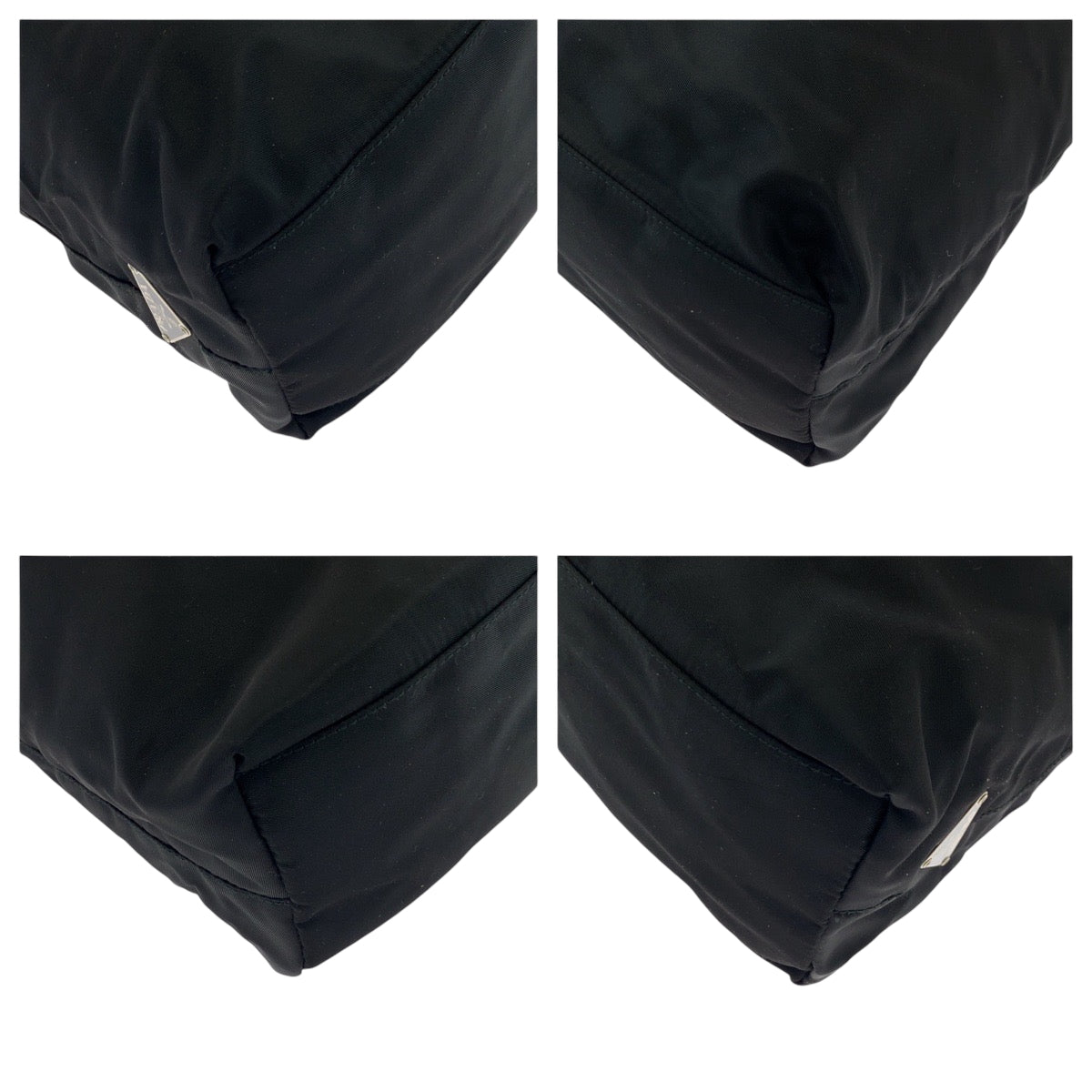 16958
PRADA プラダ テスート 三角ロゴプレート ブラック 黒 シルバー金具 クリア ナイロン ワンショルダーバッグ 肩掛け  レディース A40